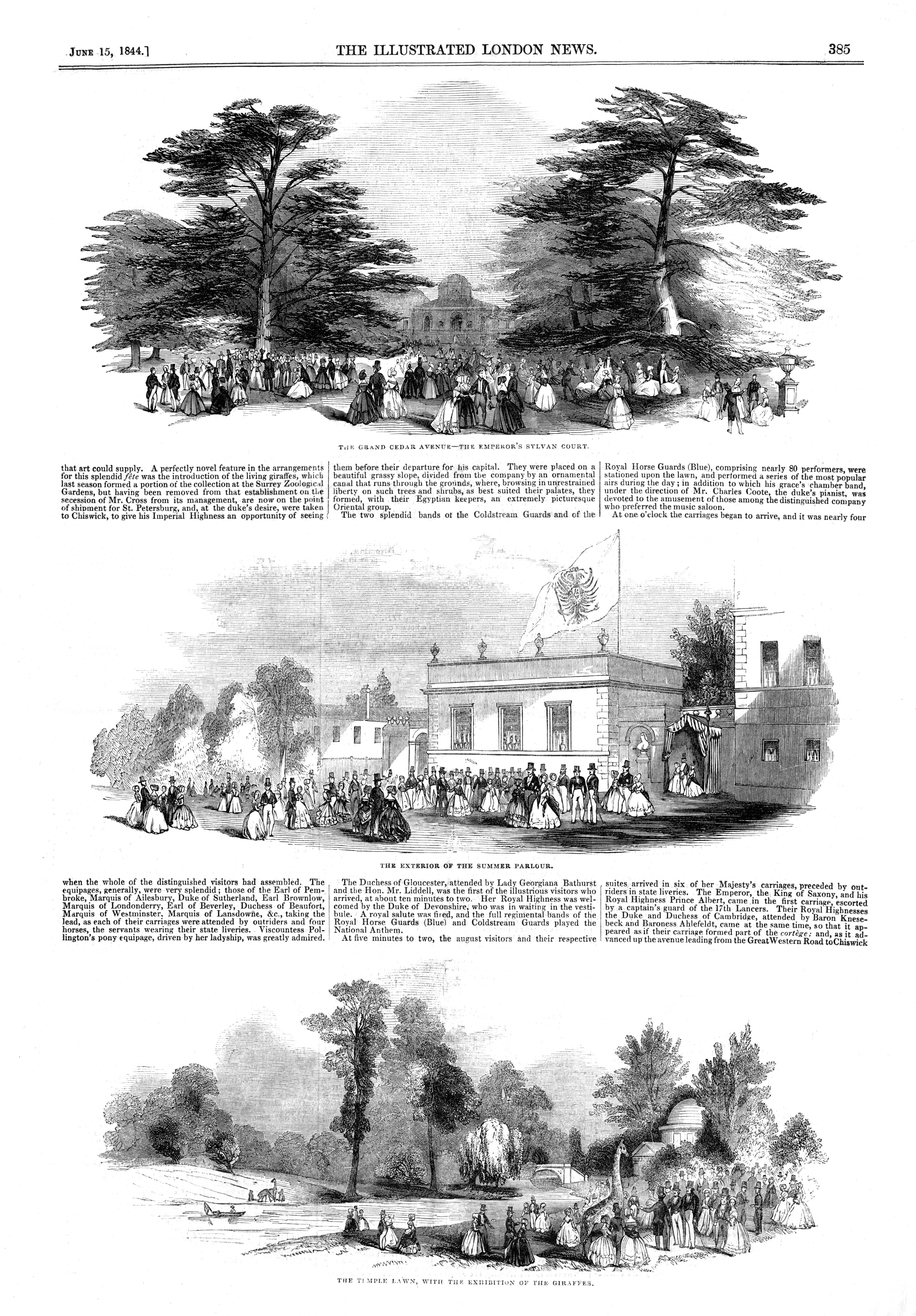 Chiswick House,park-countryside,prints Illustrated London News,giraffes